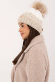 Cozy Plaid Winter Beanie with Fluffy Pom-Pom and Fleece Lining