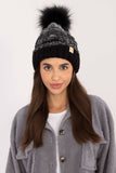 Cozy Plaid Winter Beanie with Fluffy Pom-Pom & Fleece Lining