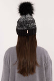 Cozy Plaid Winter Beanie with Fluffy Pom-Pom & Fleece Lining