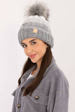 Cozy Plaid Winter Beanie with Fluffy Pom-Pom & Fleece Lining