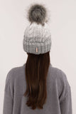 Cozy Plaid Winter Beanie with Fluffy Pom-Pom & Fleece Lining