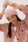 Cozy Plaid Winter Beanie with Fluffy Pom-Pom & Fleece Lining