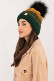 Cozy Plaid Winter Beanie with Fluffy Pom-Pom and Fleece Lining