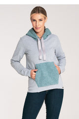 Cozy Cotton Sweatshirt with Wool Hood and Kangaroo Pocket - grey / S