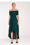 Chic Asymmetrical Off-Shoulder Maxi Dress with Flared Hem