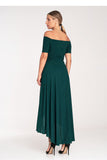 Chic Asymmetrical Off-Shoulder Maxi Dress with Flared Hem
