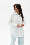 Asymmetrical Oversize Women's Shirt with Unique Cuffs