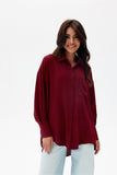 Chic Asymmetrical Women's Shirt with Button Front & Pocket