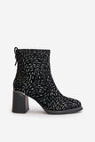 Elegant Insulated Suede Women's Boots with Embossed Design