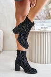 Elegant Insulated Suede Women's Boots with Embossed Design