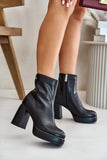 Elegant Natural Leather Stiletto Boots with Insulation