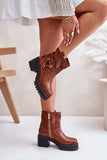 Stylish Natural Leather Women's Boots with Side Zipper