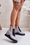 Fashionable Women's Natural Leather Boots with Zipper Closure