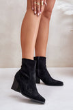 Eco-Suede Cowboy Cut Boots with Zipper and Stylish Stitching