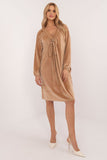 Elegant Velour Everyday Dress with Heart Neckline