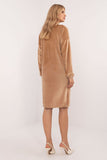 Elegant Velour Everyday Dress with Heart Neckline
