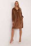 Chic Velour Dress with Heart Neckline for Effortless Style