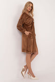 Chic Velour Dress with Heart Neckline for Effortless Style