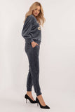 Chic Women's Velour Blouse & Pants Set for Casual Style