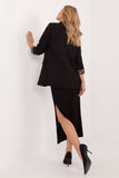 Elegant Ribbed Midi Skirt with Slit for Work & Casual Wear