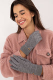 Stylish Ribbed Gloves with Floral Touch & Touchscreen Feature