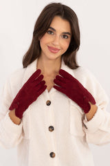 Elegant Insulated Women's Gloves with Decorative Button & Touchscreen - red / S/M