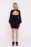 Elegant Mini Dress with Flounce and Cut-Out Back Detail