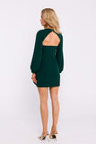 Elegant Mini Dress with Flounce and Back Cut-Out Detail