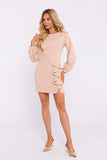 Elegant Flounce Mini Dress with Cut-Out Back and Sleeves
