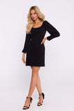 Elegant Mini Dress with Square Neckline and Puff Sleeves