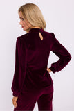 Chic Halter Neck Velour Blouse for Elegant Evenings