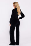 Elegant Velour Knit Women's Pants with Widened Legs