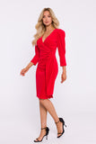 Elegant Velour Knit Dress with Chic Sash & High Slit