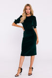 Elegant Velour Knit Dress with Classic Pencil Silhouette
