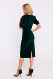 Elegant Velour Knit Dress with Classic Pencil Silhouette