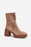 Eco Leather Women's Stiletto Heel Boots with Zipper Closure
