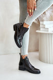Eco Leather Women's Flat Heel Zipper Boots with Insulation
