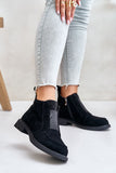 Chic Suede Ankle Boots with Zipper Closure and Flat Heel