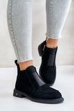 Chic Suede Ankle Boots with Zipper Closure and Flat Heel