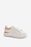 Stylish Eco Leather Low Sneakers with Glamorous Platform