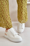 Stylish Eco Leather Low Sneakers with Glamorous Platform