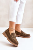 Stylish Eco-Suede Women's Moccasins with Flat Heel