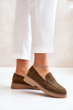 Stylish Eco-Suede Women's Moccasins with Flat Heel