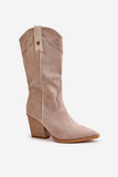 Eco-Suede Cowboy-Style Women's Boots with Insulated Comfort
