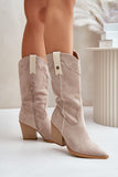 Eco-Suede Cowboy-Style Women's Boots with Insulated Comfort