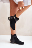 Chic Eco Leather Low Boots with Gold Accent for Comfort