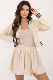 Chic Mini Skirt with Bomber Cut and Elastic Waistband