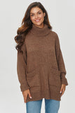 Cozy Womenâs Turtleneck Sweater with Pockets for Winter