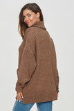 Cozy Womenâs Turtleneck Sweater with Pockets for Winter