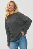 Cozy Loose-Fit Sweater with Classic Round Neckline